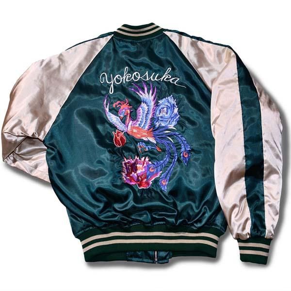 スカジャン 鳳凰 Dグリーン | 送料無料 - ミリタリーショップ FUJI