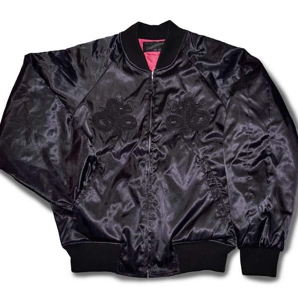 スカジャン 白竜 | クロ/黒刺繍 - ミリタリーショップ FUJI