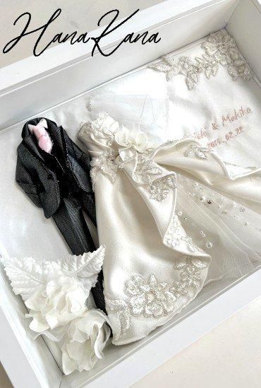 デザインフレームミニチュアドレス ＆タキシードペア- 結婚式やお祝い