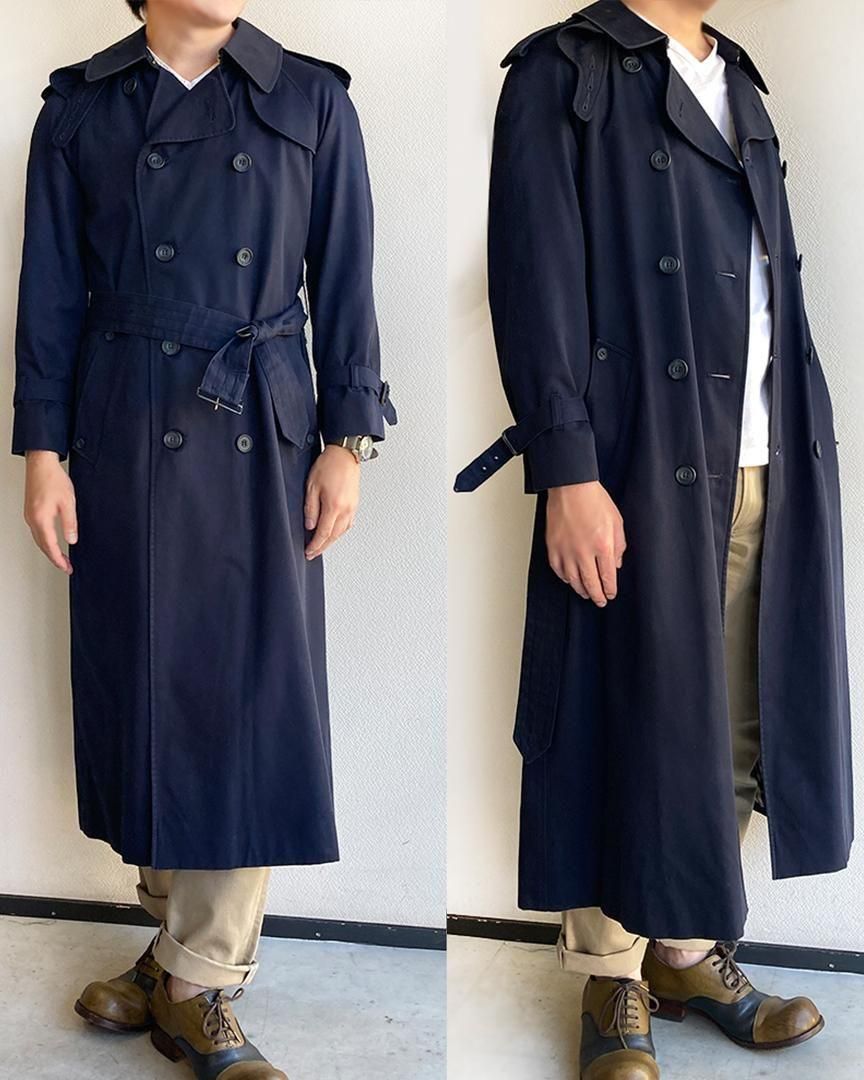 1980's Canada trench Coat by Aquascutum Navy 80年代アクアスキュー
