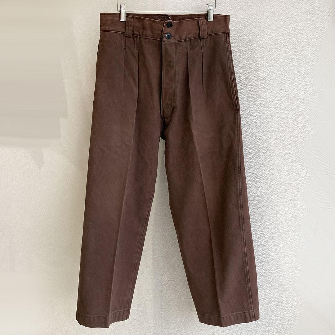1940～1950年代フランスのツイル生地ワークパンツ ブラウン French