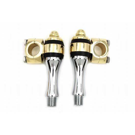 V-TWIN スプリンガー用 ドッグボーンライザー ブラス/クローム