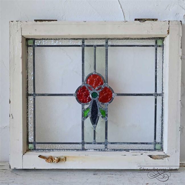 L3506-95-1 英国アンティーク ステンドグラス 窓枠 建材 インテリア