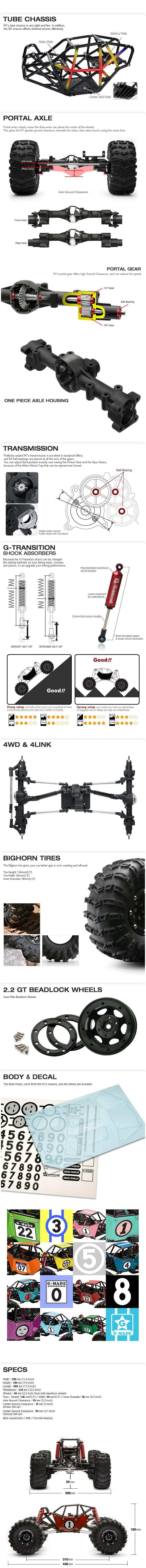 ラジコンカー オフロード クローラー 組立キット メカレス 1/10