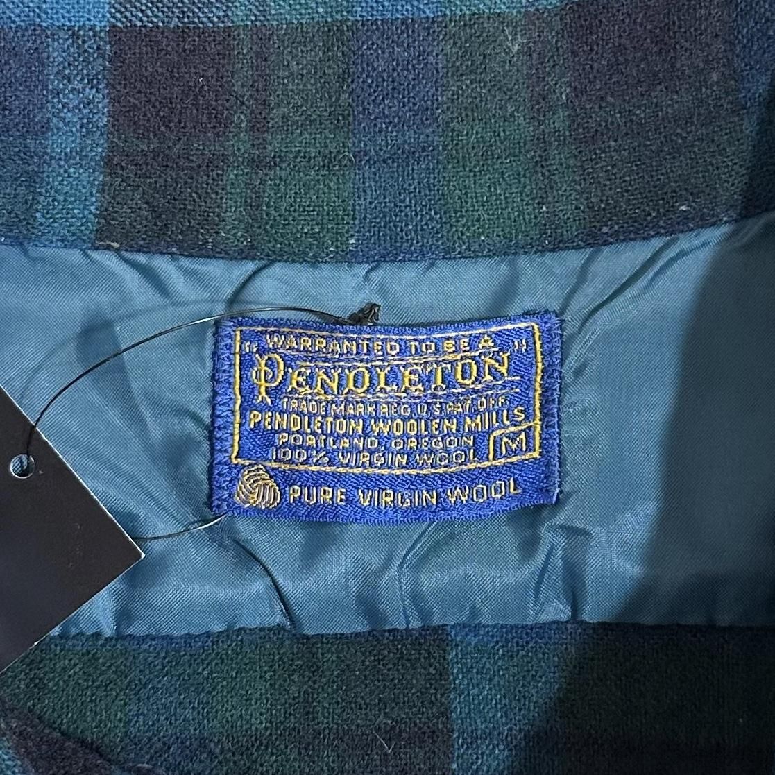 60s PENDLETON Wool Board Shirt 青緑 M ペンドルトン 長袖 ボード