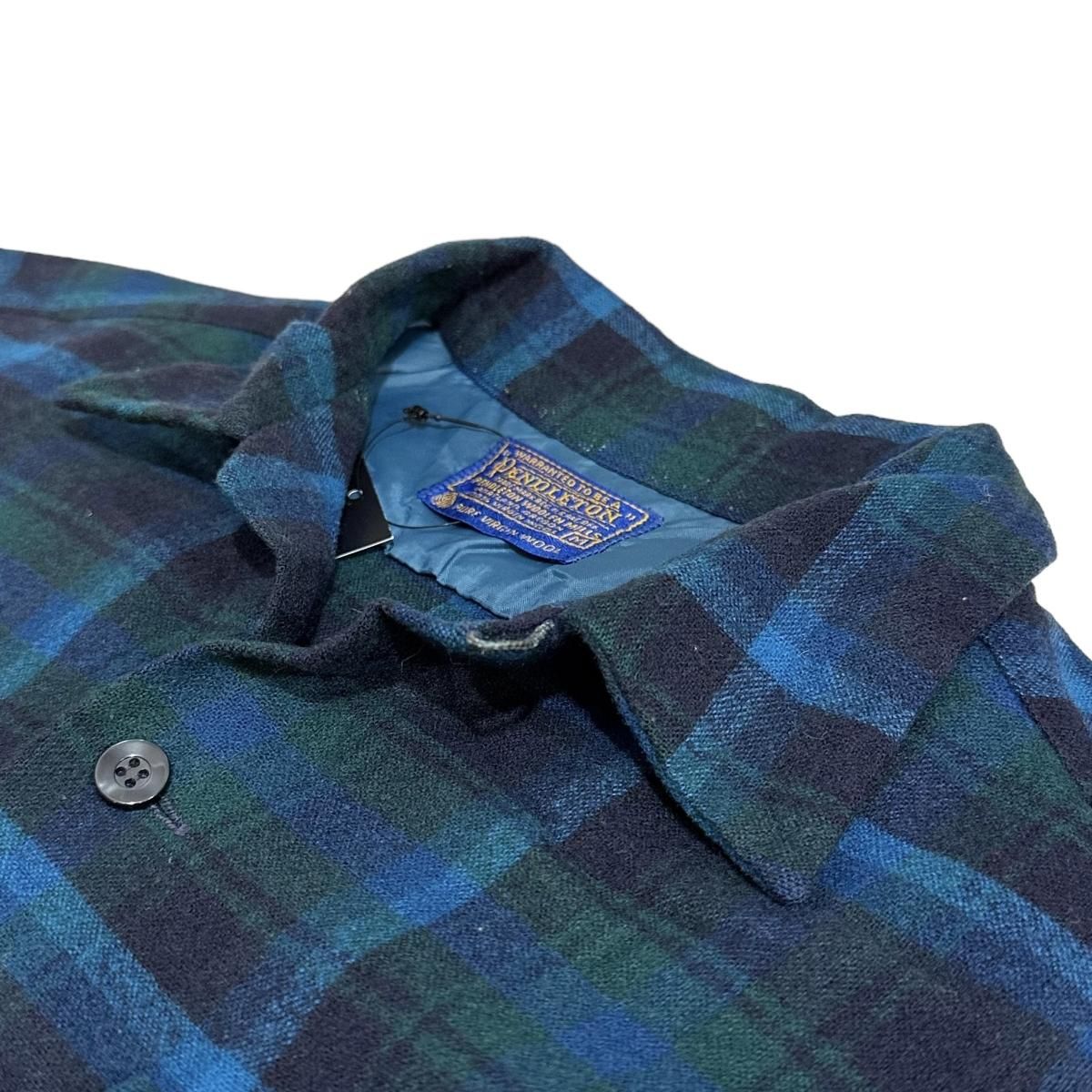 60s PENDLETON Wool Board Shirt 青緑 M ペンドルトン 長袖 ボード