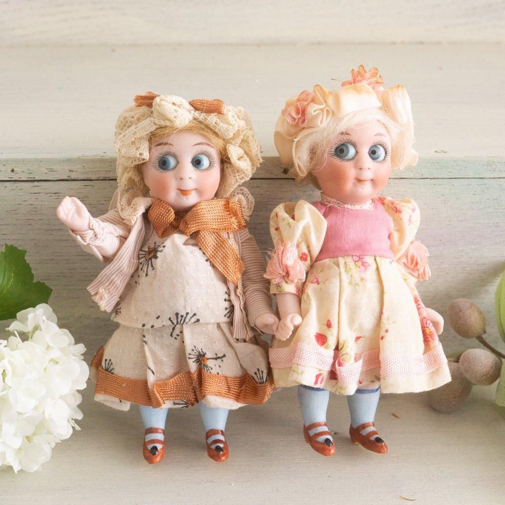 グーグリー・おしゃれな女の子のビスクドール（ドイツ） - Guignol