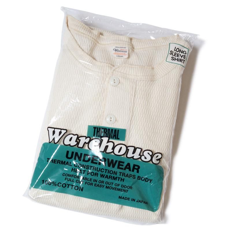 WAREHOUSE & CO. / Lot 5904 4本針ヘンリーネックワッフル長袖T