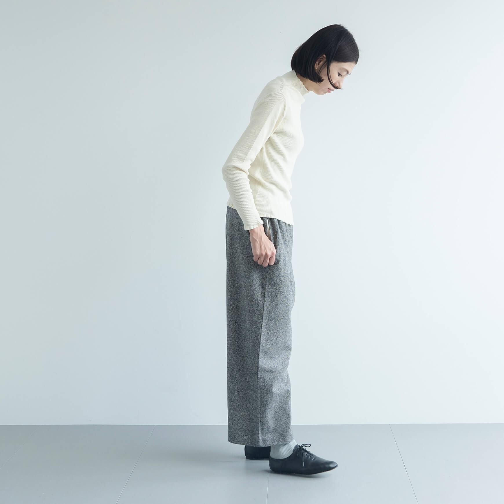pot and tea（ポットアンドティー）｜ウールワイドパンツ / ツイード