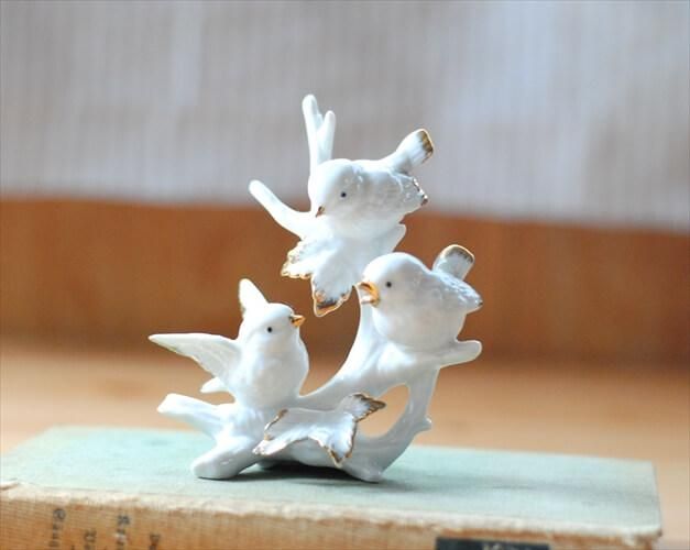 ドイツ 白磁器 小鳥 オブジェ 陶磁器 ヴィンテージディスプレイ