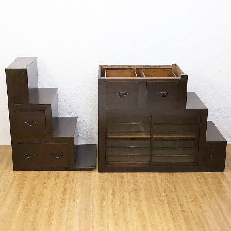 階段箪笥 大正昭和 古民家 和家具 アンティーク