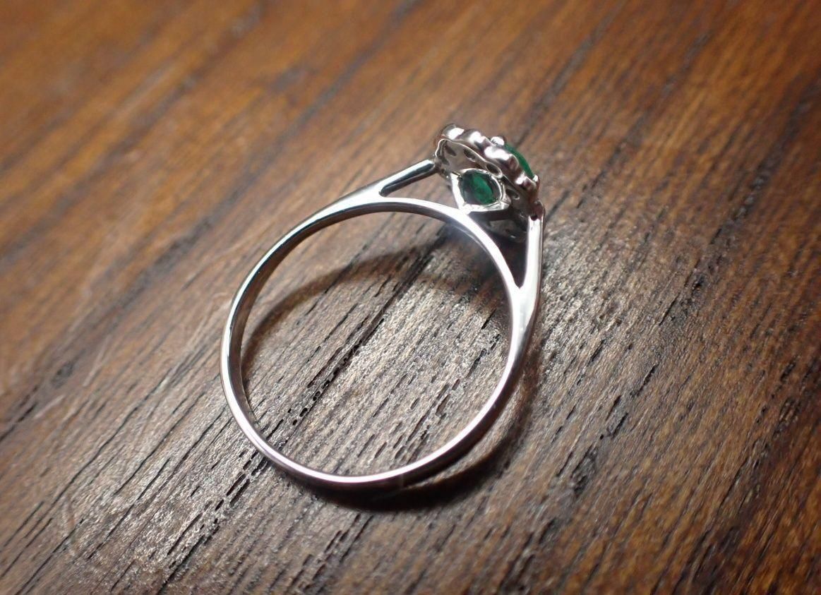 ヴィンテージ天然エメラルドダイヤリング9号ソーティング付