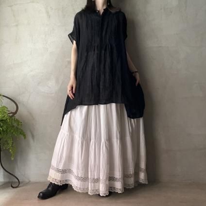 France Antique Cotton Hem Lace Long Skirt（アンティーク コットン