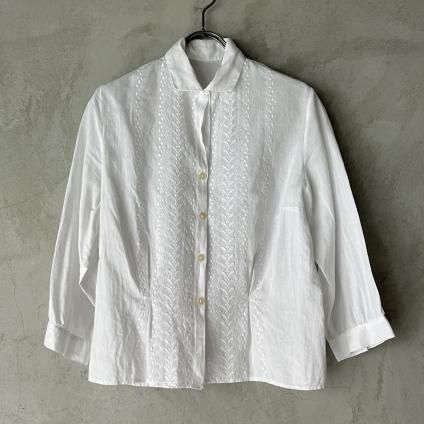 1950年代 フランス 刺繍 タイト ブラウス（France Embroidery Tight