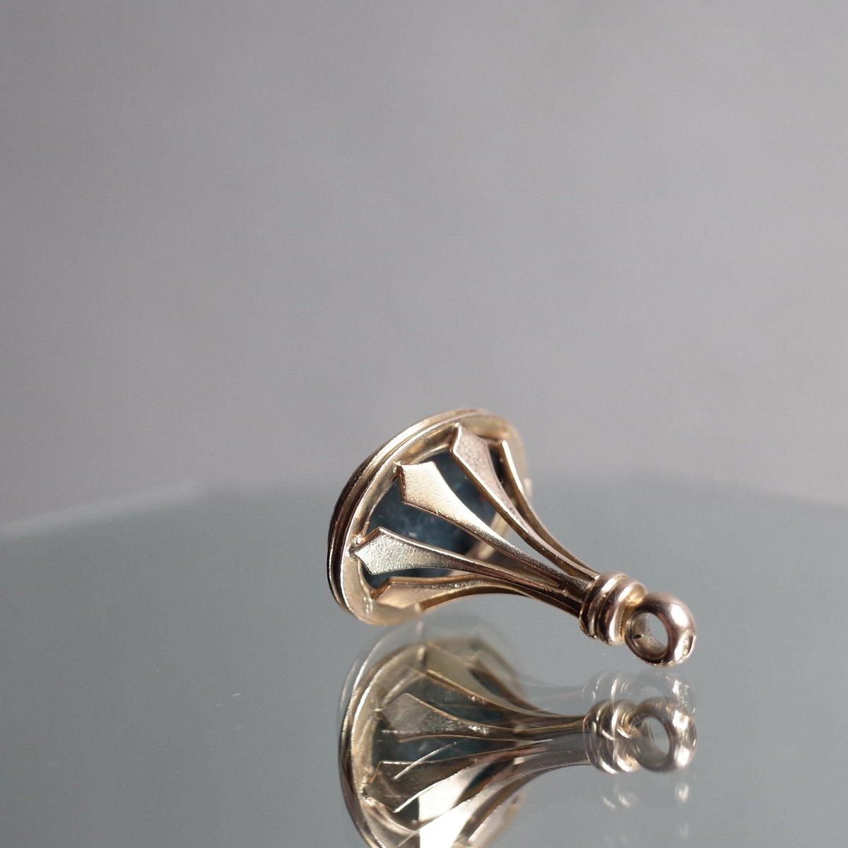 9金 ブラッドストーン フォブシール（Victorian - Art Deco 9K Blood