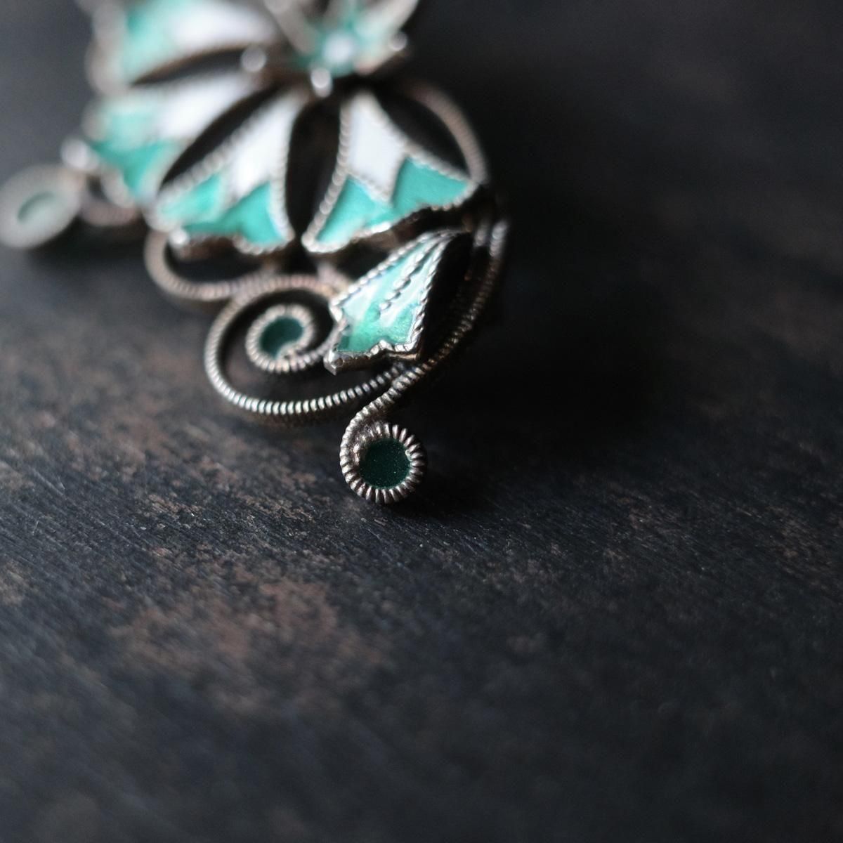 1900年代 シルバー プリカジュール エナメル ブローチ（1900's Silver