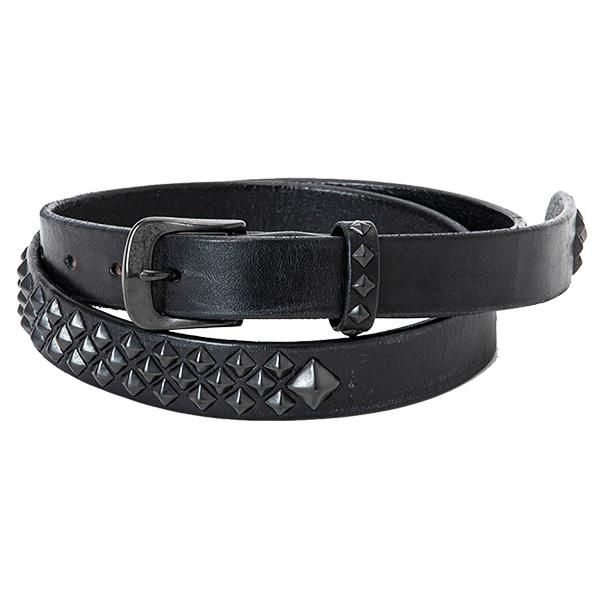 soldout! _ CL-23SS019 Black studs leather narrow belt ◇ CALEE
