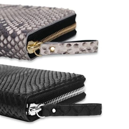 ダイヤモンドパイソンラウンドファスナー長財布