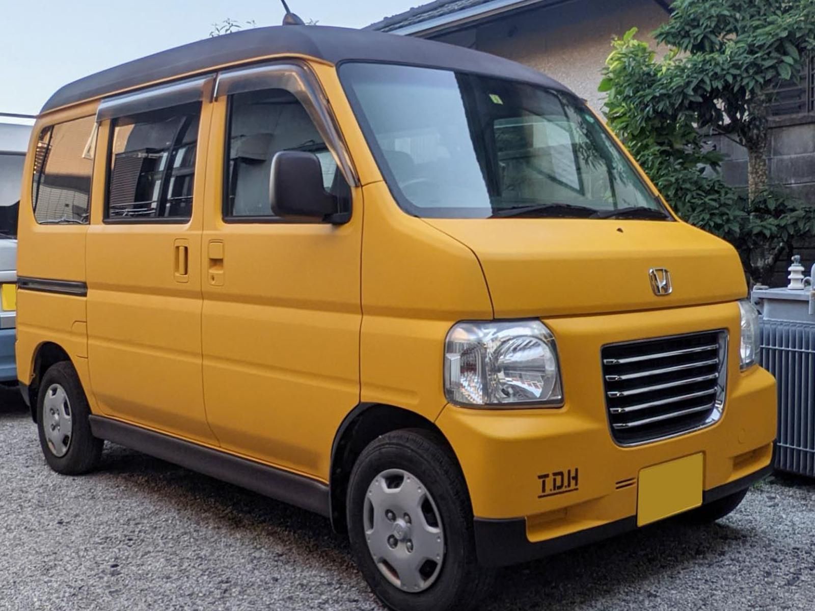 ホンダ バモスホビオをカスタムカラー 日本の伝統色山吹色（DIC N-793