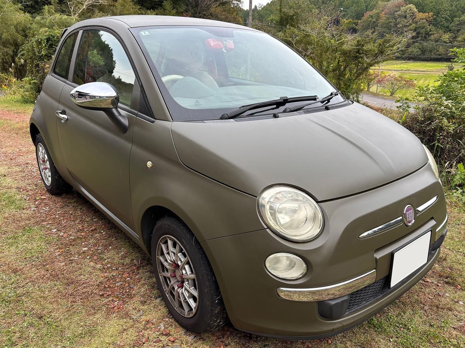 フィアット 500をオリーブドラブでオールペン！ - 刷毛（ハケ