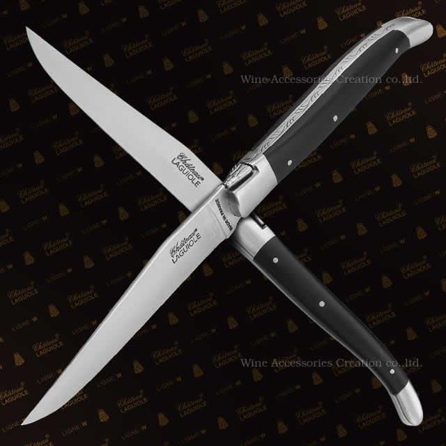 シャトーラギオール ステーキナイフ ペーパーストーン ブラック ペア 2