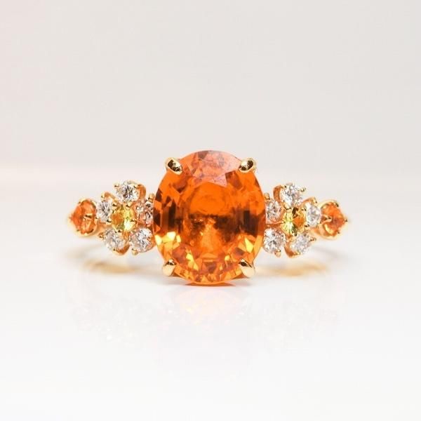 スペサルティンガーネット ダイヤモンド ファンシーカラーサファイア