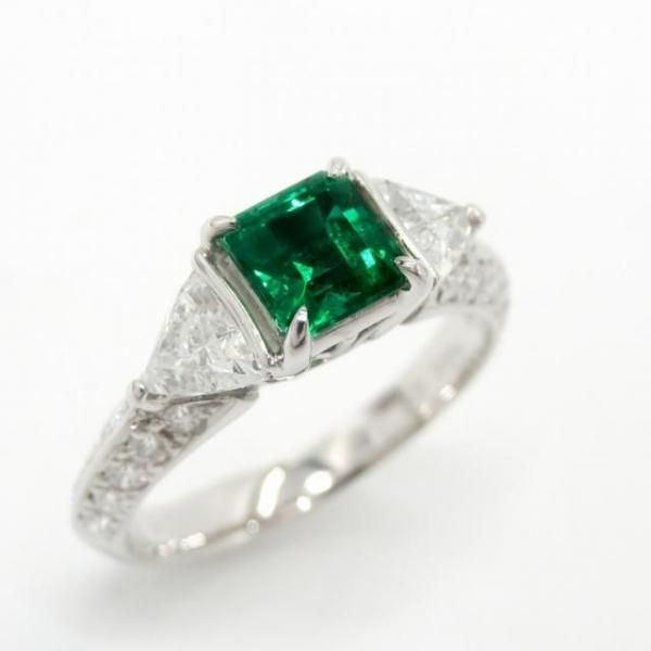 コロンビア産エメラルド ダイヤモンドリング EM 0.71ct F-1 D 1.00ct