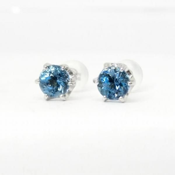 サンタマリアアクアマリンピアス AQ 0.494ct 0.497ct Pt900 GGSJ鑑別書付