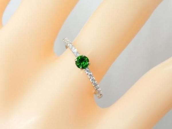 デマントイドガーネット ダイヤモンドリング DTG 0.207ct D 0.12ct