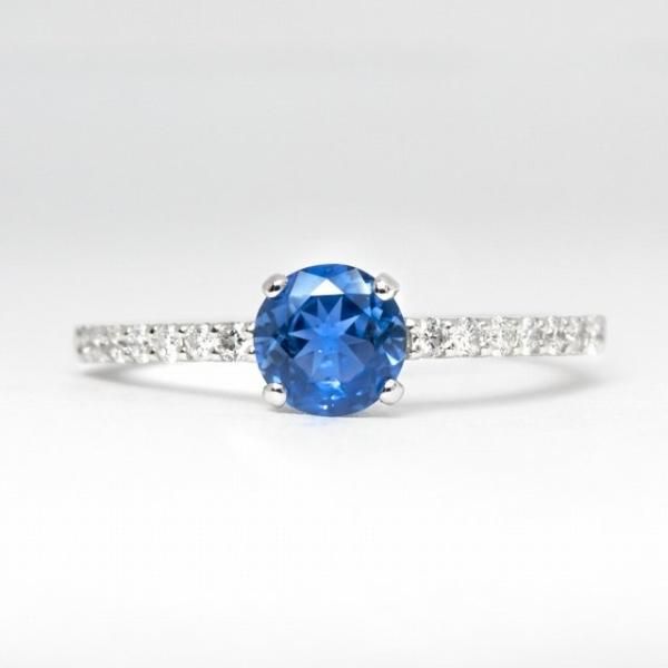 ミャンマー産非加熱サファイア ダイヤモンドリング SA 0.49ct D 0.13ct