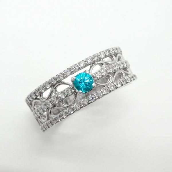 ブラジル産パライバトルマリン ダイヤモンドリング PA 0.12ct D 0.40ct