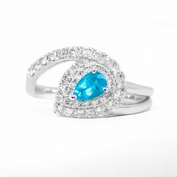 ブラジル産パライバトルマリン ダイヤモンドリング PA 0.23ct D 0.34ct