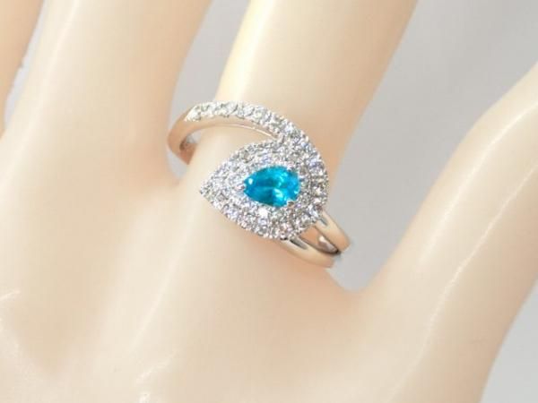 ブラジル産パライバトルマリン ダイヤモンドリング PA 0.23ct D 0.34ct