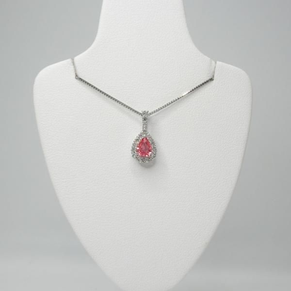 パパラチアサファイア ダイヤモンドネックレス PDS 0.664ct D 0.24ct
