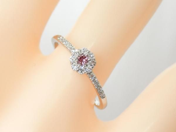 ファンシーインテンスピンクダイヤモンドリング D 0.048ct FIP-SI2