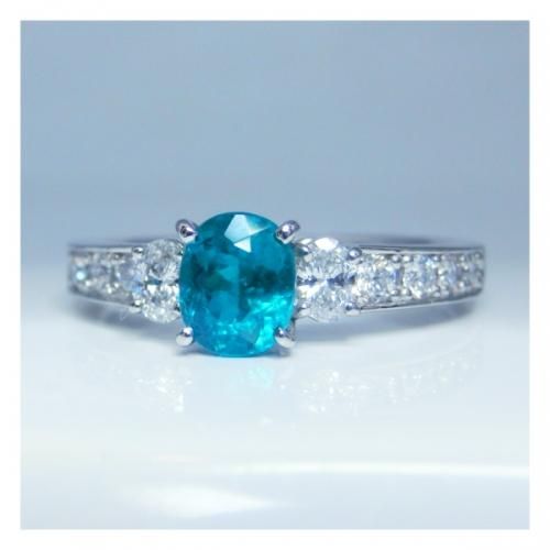 パライバトルマリン ダイヤモンドリング PA 0.55ct D 0.34ct Pt900