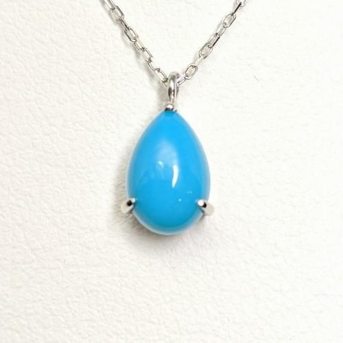 Pt900/K18YG C-LINE ティアドロップターコイズネックレス TQ 0.98ct 40cm