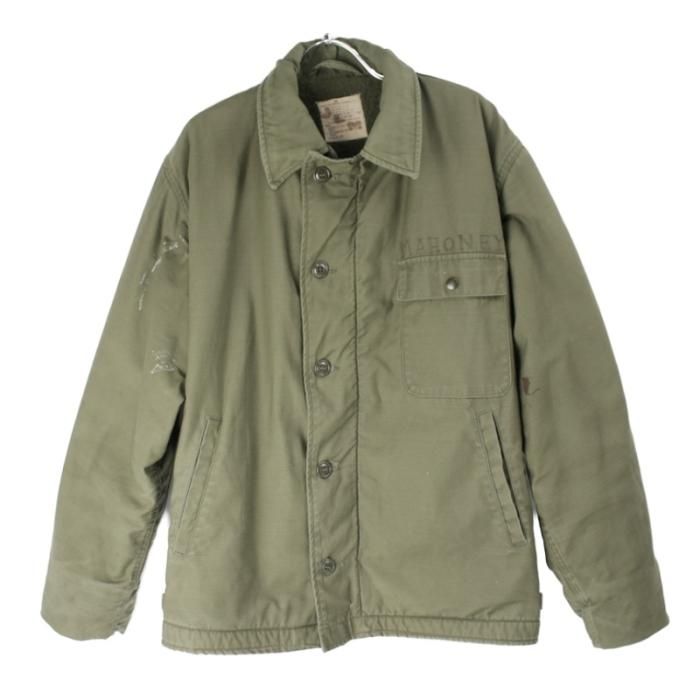 A-2 デッキジャケット (L) 米軍 68年 実物 ミリタリージャケット 古着
