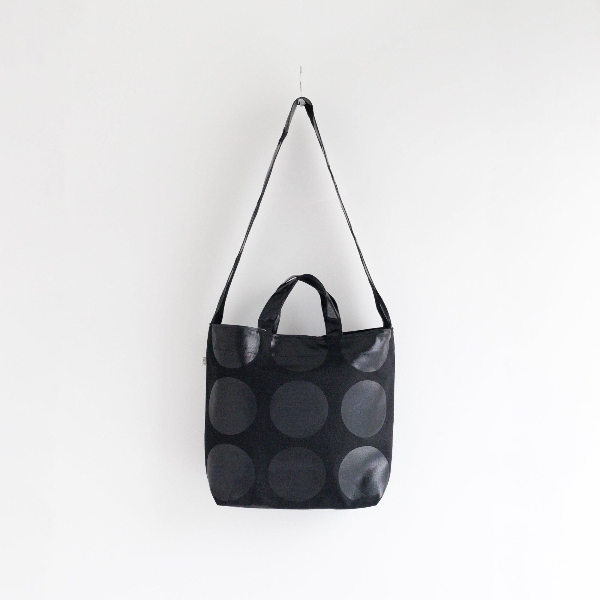 La+h / ラス 8号帆布ラージドットショルダー KOB-1 (black / black