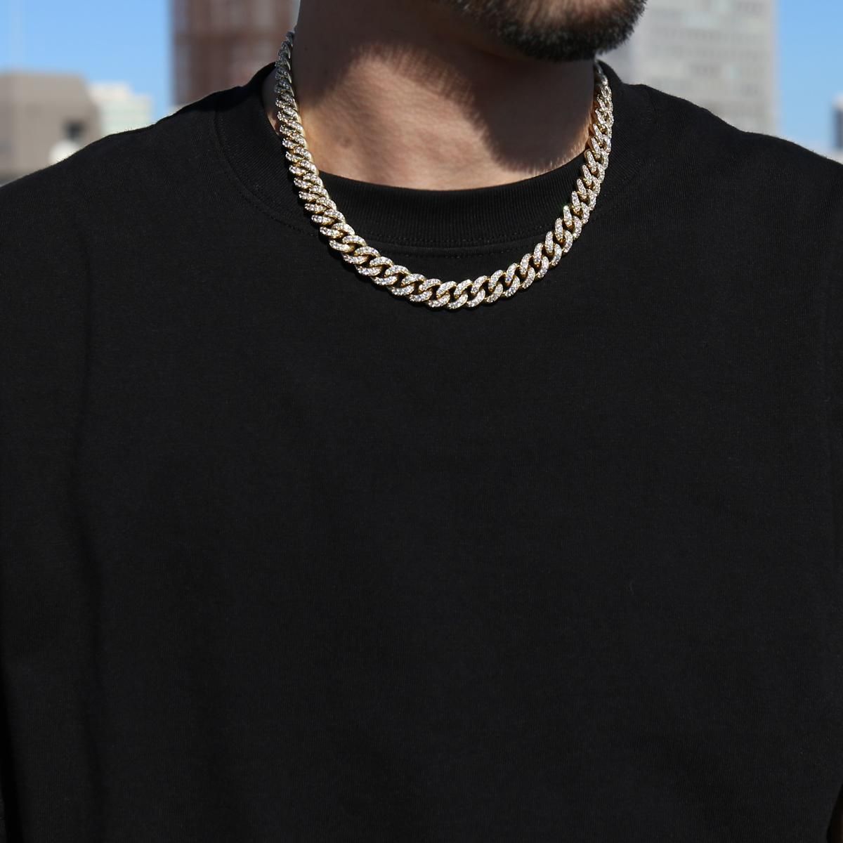 10K イエローゴールド マイアミネックレス 幅11mm 46cm - AVALANCHE