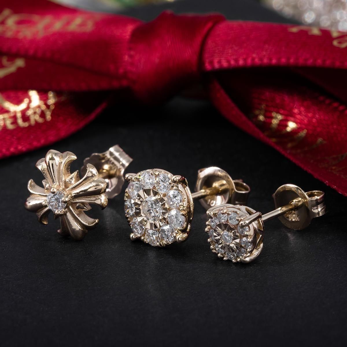 ダイヤモンド 10K イエローゴールド ピアス 5mm E2427-10Y - AVALANCHE