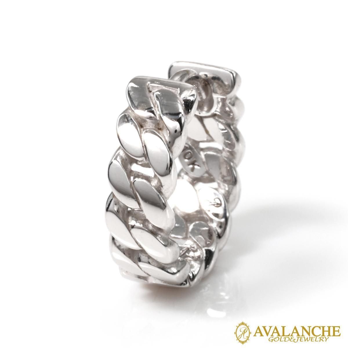 10K ホワイトゴールド マイアミピアス 12.5mm - AVALANCHE OFFICIAL STORE