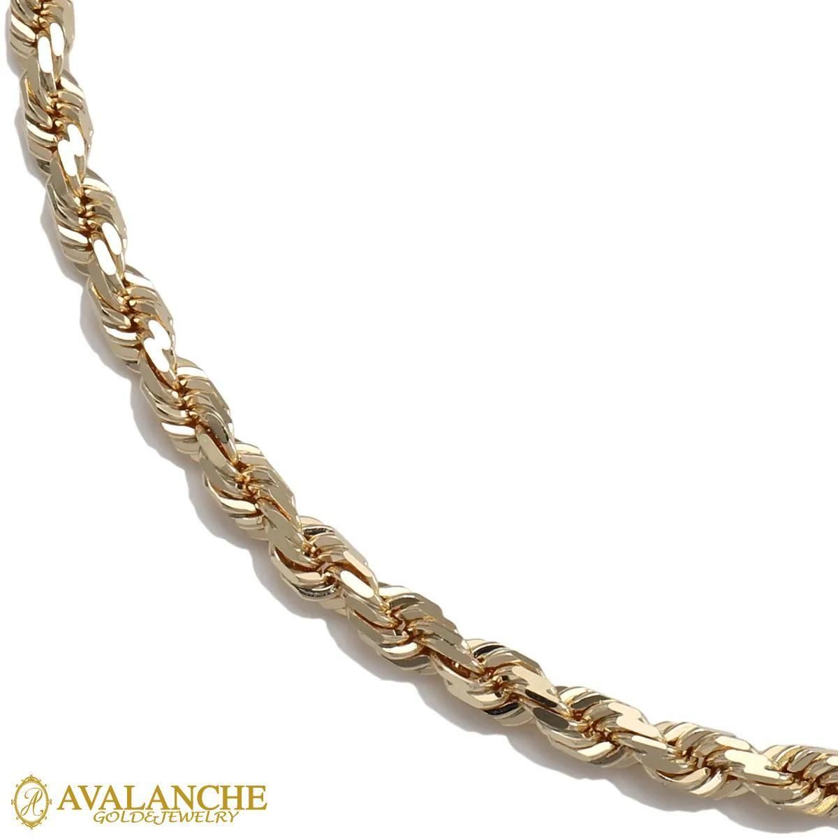 10K イエローゴールド ロープネックレス 幅3.8mm 45cm-60cm UKPH000006