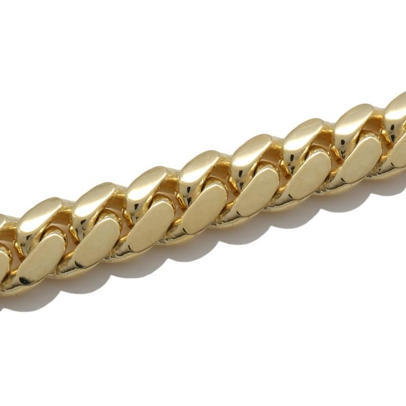 10K イエローゴールド マイアミブレスレット 幅5mm 17cm-19cm KKP5942