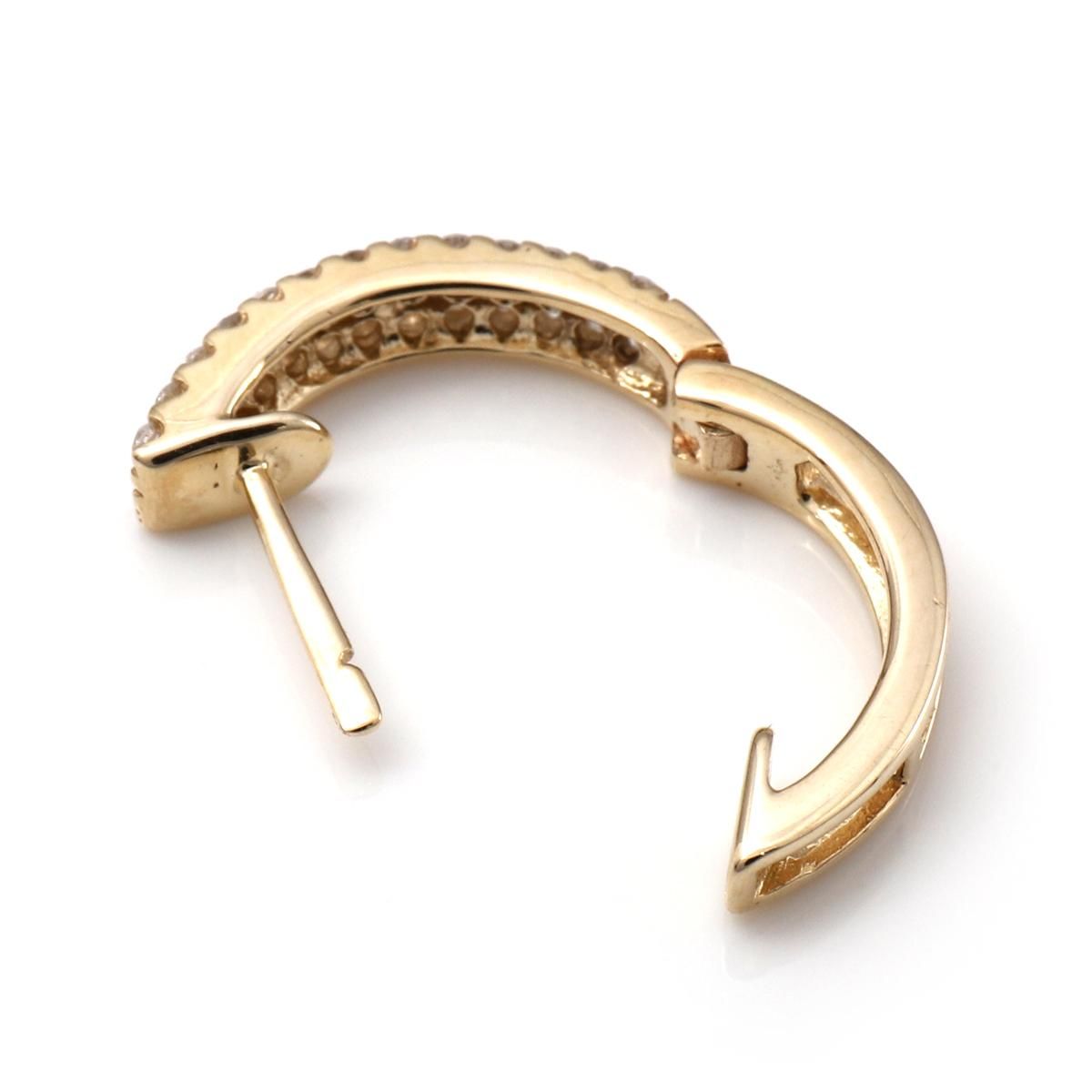 ダイヤモンド 10K イエローゴールド ピアス 14.5mm E2226R-10Y