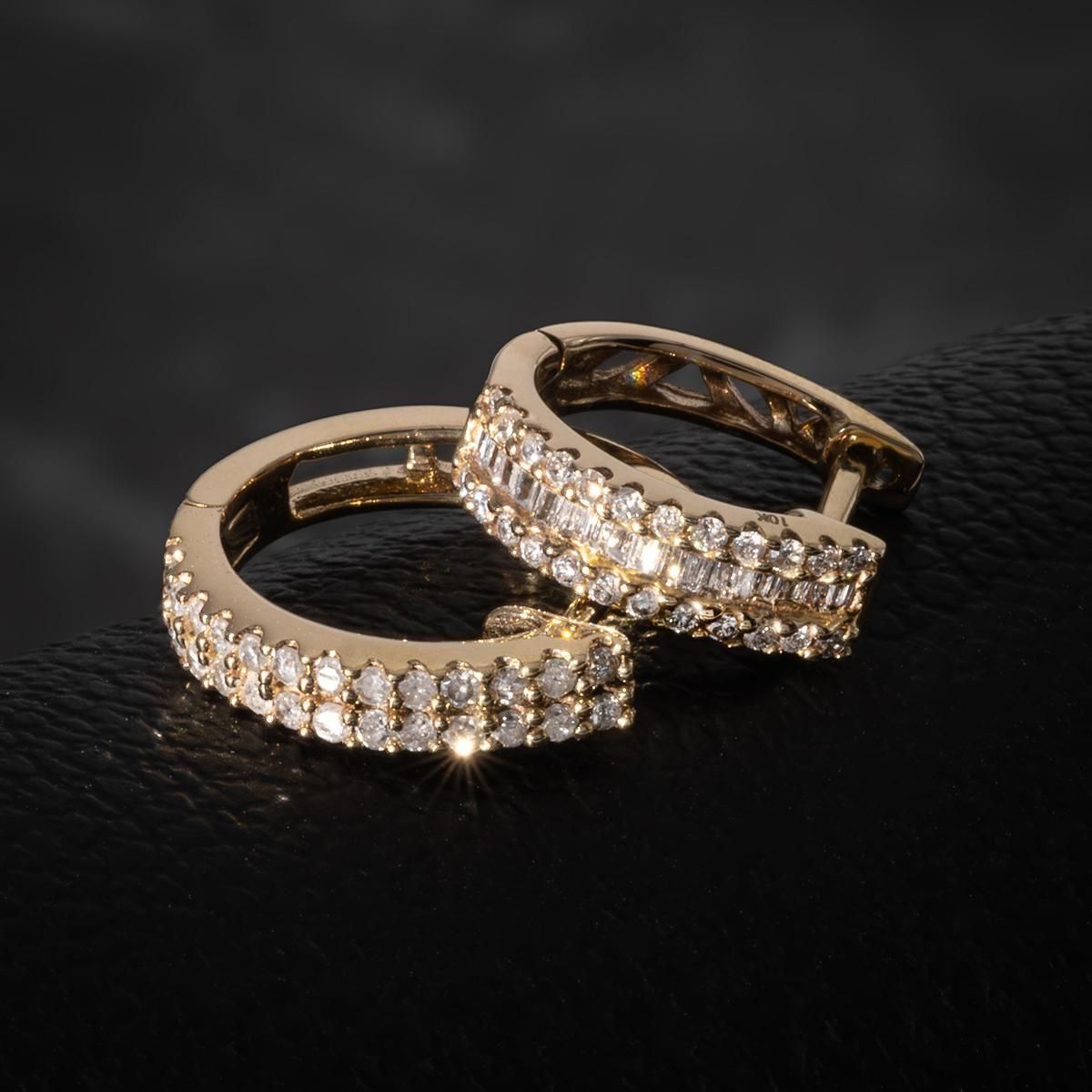 ダイヤモンド 10K イエローゴールド ピアス 14.5mm E2226R-10Y