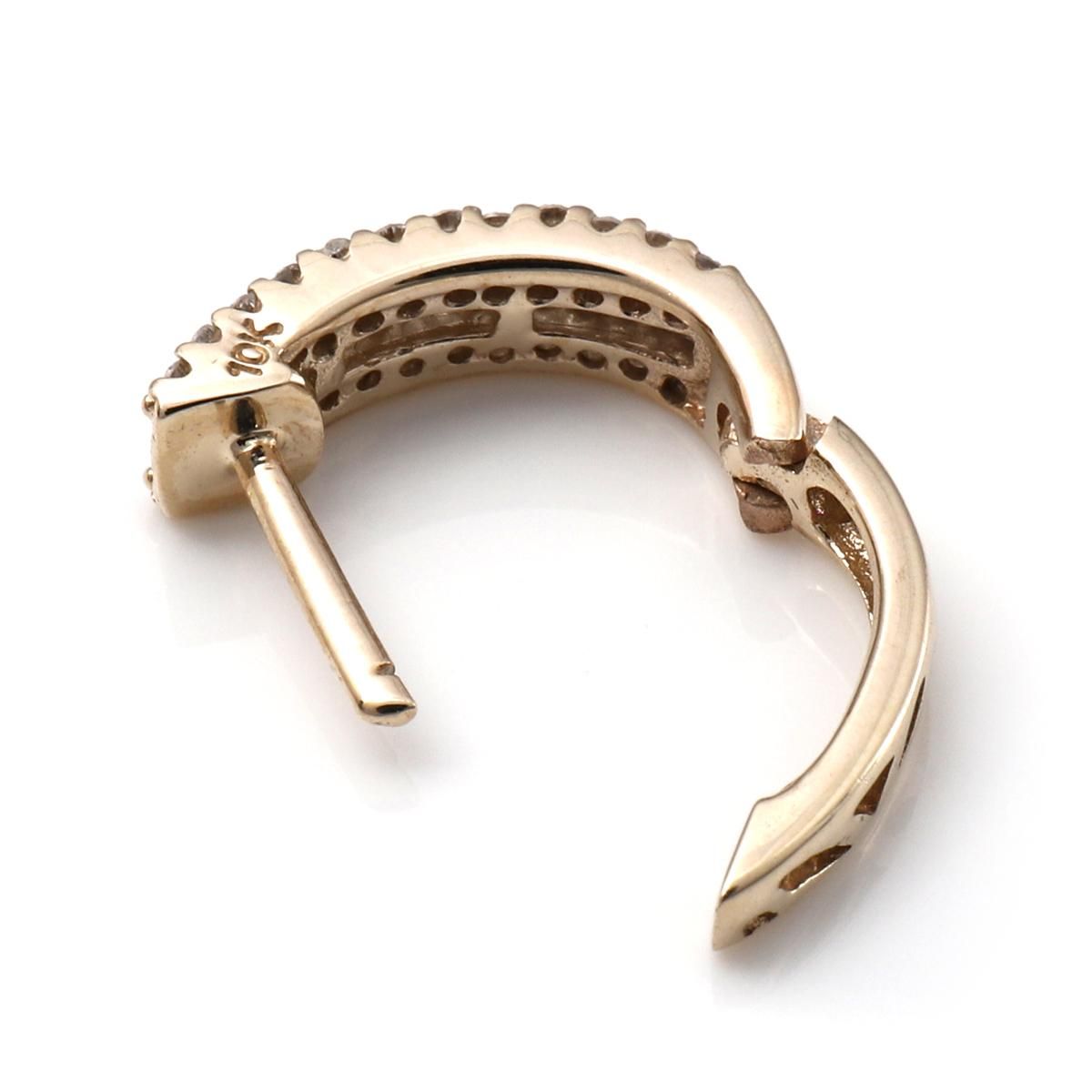 ダイヤモンド 10K イエローゴールド ピアス 12mm E1801BR-10Y