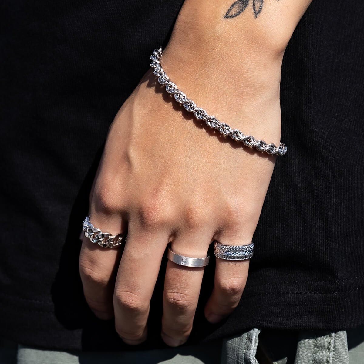 シルバー ロープブレスレット 幅5mm 17cm-21cm GIU586 - AVALANCHE