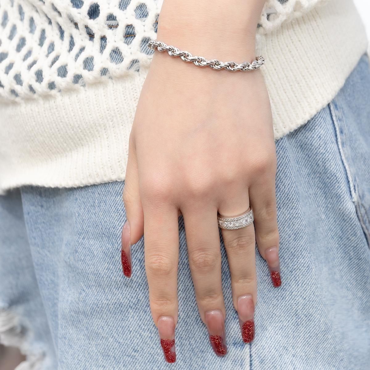 シルバー ロープブレスレット 幅5mm 17cm-21cm GIU586 - AVALANCHE