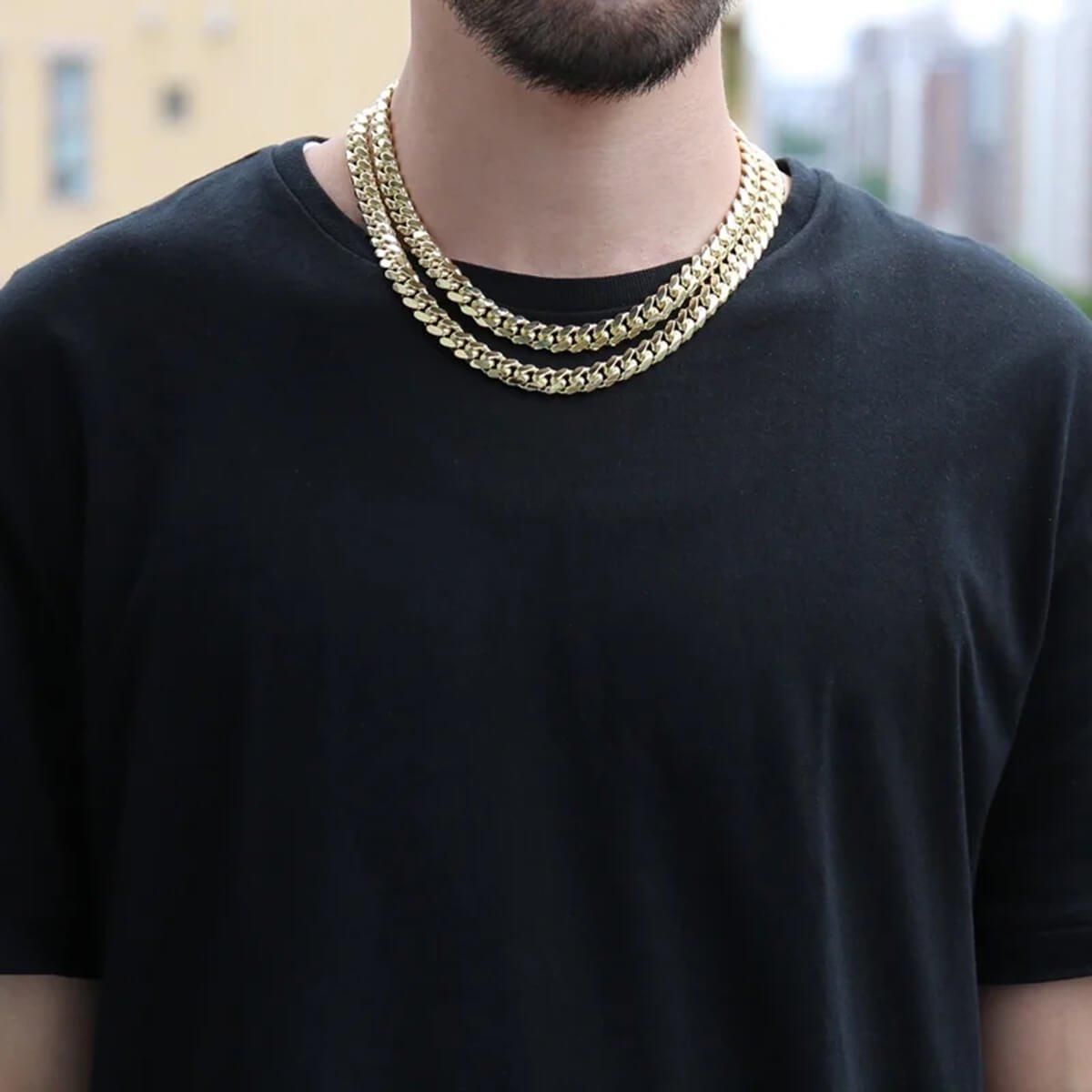 10K イエローゴールド マイアミネックレス 幅10mm 45cm - AVALANCHE